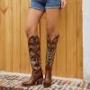 imagewetkiss Cowboy Boots for Women Knee High Cowgirl Boots Women Rhinestone Comfort Fashion Tall Sparkling Western Boots Boots for WomenBbrown Pu