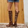 imagewetkiss Cowboy Boots for Women Knee High Cowgirl Boots Women Rhinestone Comfort Fashion Tall Sparkling Western Boots Boots for WomenBbrown Pu