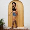 imagewetkiss Cowboy Boots for Women Knee High Cowgirl Boots Women Rhinestone Comfort Fashion Tall Sparkling Western Boots Boots for WomenBbrown Pu