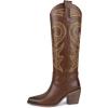 imagewetkiss Cowboy Boots for Women Knee High Cowgirl Boots Women Rhinestone Comfort Fashion Tall Sparkling Western Boots Boots for WomenBbrown Pu