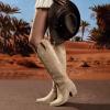 imagewetkiss Cowboy Boots for Women Knee High Cowgirl Boots Women Rhinestone Comfort Fashion Tall Sparkling Western Boots Boots for WomenDapricot