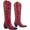 imagewetkiss Cowboy Boots for Women Knee High Cowgirl Boots Women Rhinestone Comfort Fashion Tall Sparkling Western Boots Boots for WomenEred