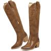 imagewetkiss Cowboy Boots for Women Knee High Cowgirl Boots Women Rhinestone Comfort Fashion Tall Sparkling Western Boots Boots for WomenFdbrown