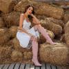 imagewetkiss Cowboy Boots for Women Knee High Cowgirl Boots Women Rhinestone Comfort Fashion Tall Sparkling Western Boots Boots for WomenGpink