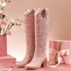 imagewetkiss Cowboy Boots for Women Knee High Cowgirl Boots Women Rhinestone Comfort Fashion Tall Sparkling Western Boots Boots for WomenGpink