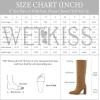 imagewetkiss Knee High Boots Women with No Zipper Slip On Boots for Work Date Dress Party Club ShoesSuede Brown