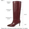 imagewetkiss Knee High Boots for Women with Kitten Heel and Pointed Toe Design Classic and SexyBurgundy