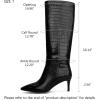 imagewetkiss Knee High Boots for Women with Kitten Heel and Pointed Toe Design Classic and SexyCrocodile Black