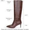 imagewetkiss Knee High Boots for Women with Kitten Heel and Pointed Toe Design Classic and SexyCrocodile Brown