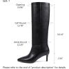 imagewetkiss Knee High Boots for Women with Kitten Heel and Pointed Toe Design Classic and SexyMatte Black