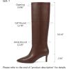 imagewetkiss Knee High Boots for Women with Kitten Heel and Pointed Toe Design Classic and SexyMatte Brown
