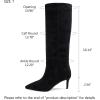 imagewetkiss Knee High Boots for Women with Kitten Heel and Pointed Toe Design Classic and SexySuedeblack