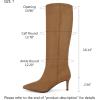 imagewetkiss Knee High Boots for Women with Kitten Heel and Pointed Toe Design Classic and SexySuedebrown