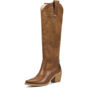 imagewetkiss Cowboy Boots for Women Knee High Cowgirl Boots Women Rhinestone Comfort Fashion Tall Sparkling Western Boots Boots for WomenFdbrown