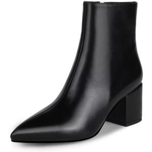 imagewetkiss RhinestonePU Low Chunky Pointed Toe Knee High Boots for Women with Full Bling Sparkly Crystals Booties for Wedding Party Date DressMatte Black