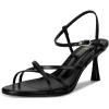 imagewetkiss Strappy Kitten Heels For Women Low Heel Comfy Sandals Adjustable Ankle Strap Round Open Toe For Homecoming Party Dress Wedding Gold Black White Red Silver AvailableBlack