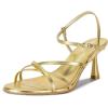 imagewetkiss Strappy Kitten Heels For Women Low Heel Comfy Sandals Adjustable Ankle Strap Round Open Toe For Homecoming Party Dress Wedding Gold Black White Red Silver AvailableGold