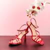 imagewetkiss Strappy Kitten Heels For Women Low Heel Comfy Sandals Adjustable Ankle Strap Round Open Toe For Homecoming Party Dress Wedding Gold Black White Red Silver AvailableRed