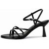 imagewetkiss Strappy Kitten Heels For Women Low Heel Comfy Sandals Adjustable Ankle Strap Round Open Toe For Homecoming Party Dress Wedding Gold Black White Red Silver AvailableBlack