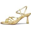 imagewetkiss Strappy Kitten Heels For Women Low Heel Comfy Sandals Adjustable Ankle Strap Round Open Toe For Homecoming Party Dress Wedding Gold Black White Red Silver AvailableGold