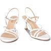imagewetkiss Strappy Kitten Heels For Women Low Heel Comfy Sandals Adjustable Ankle Strap Round Open Toe For Homecoming Party Dress Wedding Gold Black White Red Silver AvailableWhite