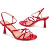 imagewetkiss Strappy Kitten Heels For Women Low Heel Comfy Sandals Adjustable Ankle Strap Round Open Toe For Homecoming Party Dress Wedding Gold Black White Red Silver AvailablePatent Red