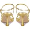 imagewetkiss Strappy Kitten Heels For Women Low Heel Comfy Sandals Adjustable Ankle Strap Round Open Toe For Homecoming Party Dress Wedding Gold Black White Red Silver AvailableGold
