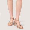imagewetkiss Strappy Kitten Heels For Women Low Heel Comfy Sandals Adjustable Ankle Strap Round Open Toe For Homecoming Party Dress Wedding Gold Black White Red Silver AvailableNude