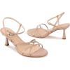 imagewetkiss Strappy Kitten Heels For Women Low Heel Comfy Sandals Adjustable Ankle Strap Round Open Toe For Homecoming Party Dress Wedding Gold Black White Red Silver AvailableNude