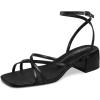 imagewetkiss Kitten Heels Women Heels Sandals Low Heels Cute Heels Strappy Heels Square Toe Heels Black Nude GoldMatte Black