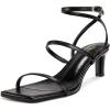 imagewetkiss Low Heel Kitten Strappy Heels for Women with Square Toe Ankle Strap Heeled Sandals for Dress Wedding Party Club Date WorkMatte Black