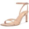imagewetkiss Womens Heels Square Open Toe Strappy High Heels with Buckle Ankle Strap Heeled Sandals for Women Party Wedding DailyNude