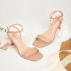 imagewetkiss Kitten Heels Women Heels Sandals Low Heels Cute Heels Strappy Heels Square Toe Heels Black Nude GoldNude
