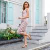 imagewetkiss Kitten Heels Women Heels Sandals Low Heels Cute Heels Strappy Heels Square Toe Heels Black Nude GoldNude