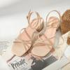 imagewetkiss Kitten Heels Women Heels Sandals Low Heels Cute Heels Strappy Heels Square Toe Heels Black Nude GoldWoven Nude