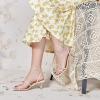 imagewetkiss Kitten Heels for Women Heels Sandals Low Heels Cute Strappy Heels Square Toe Comfortable HeelsBeige
