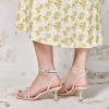 imagewetkiss Kitten Heels for Women Heels Sandals Low Heels Cute Strappy Heels Square Toe Comfortable HeelsBeige