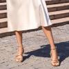 imagewetkiss Kitten Heels for Women Heels Sandals Low Heels Cute Strappy Heels Square Toe Comfortable HeelsGold
