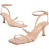 imagewetkiss Kitten Heels for Women Heels Sandals Low Heels Cute Strappy Heels Square Toe Comfortable HeelsNude