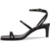 imagewetkiss Low Heel Kitten Strappy Heels for Women with Square Toe Ankle Strap Heeled Sandals for Dress Wedding Party Club Date WorkMatte Black