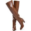 imagewetkiss Thigh High Boots for Women Over the Knee Boots with Chunky Heel Side Zipper Wide Calf Design Stylish and ComfyBrown