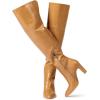 imagewetkiss Thigh High Boots for Women Over the Knee Boots with Chunky Heel Side Zipper Wide Calf Design Stylish and ComfyCamel