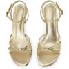 imagewetkiss Womens Sandals Round Open Toe Kitten Heels Adjustable Ankle Strap Low Heels Heeled Sandals for Women Summer Dress Shoes Not Suitable for Wide FeetGold