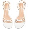 imagewetkiss Womens Sandals Round Open Toe Kitten Heels Adjustable Ankle Strap Low Heels Heeled Sandals for Women Summer Dress Shoes Not Suitable for Wide FeetWhite