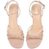 imagewetkiss Womens Sandals Round Open Toe Kitten Heels Adjustable Ankle Strap Low Heels Heeled Sandals for Women Summer Dress Shoes Not Suitable for Wide FeetNude