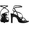 imagewetkiss Womens Sandals Square Open Toe Strappy Heels Ankle Strap High Heel Sandals Comfort Dress Party ShoesBlack