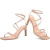 imagewetkiss Womens Sandals Square Open Toe Strappy Heels Ankle Strap High Heel Sandals Comfort Dress Party ShoesNude