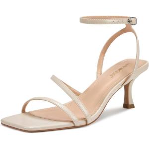 imagewetkiss Kitten Heels for Women Heels Sandals Low Heels Cute Strappy Heels Square Toe Comfortable HeelsBeige