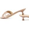 imagewetkiss Womens Heeled Sandals Open Round Toe Slip on Kitten Heel Mules Low Heel Slide Sandals for Women Cross Strap Backless Mule Flats Comfortable Summer Dress HeelsPatent Nude