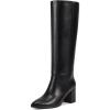 imagewetkiss Knee High Boots Women Pointed Toe Chunky Block Heel Boots with Side Zipper Dress Fashion Fall Long Tall BootBlack